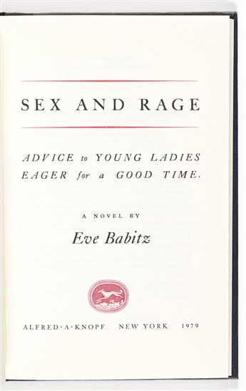 Babitz, Eve (1943-2021) Sex and Rage, Signed First Edition.